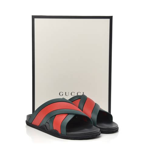 gucci red green black criss cross wedges|Gucci Web Criss Cross .